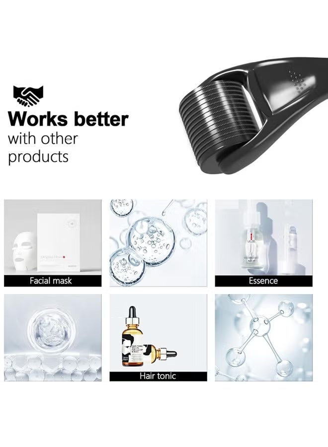 Hair Growth Roller,Microneedle Roller Skin Roller for Beard,540 Titanium Micro Needles Roller, 0.25mm Face Neck Hair Growth Body Wrinkle Acne Scar Stretch Mark Treatment,At-Home Beauty Instrument - Image 4